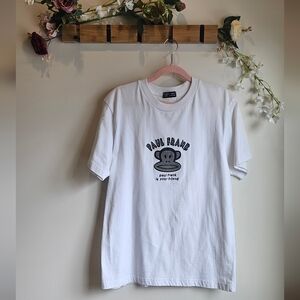 Y2k Paul Frank White Short-Sleeve Tee with Graphic Size Large